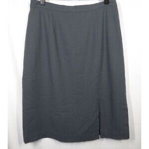 Kasper & Co ASL Women's Gray Wool Blend Front Slit Skirt Size 12